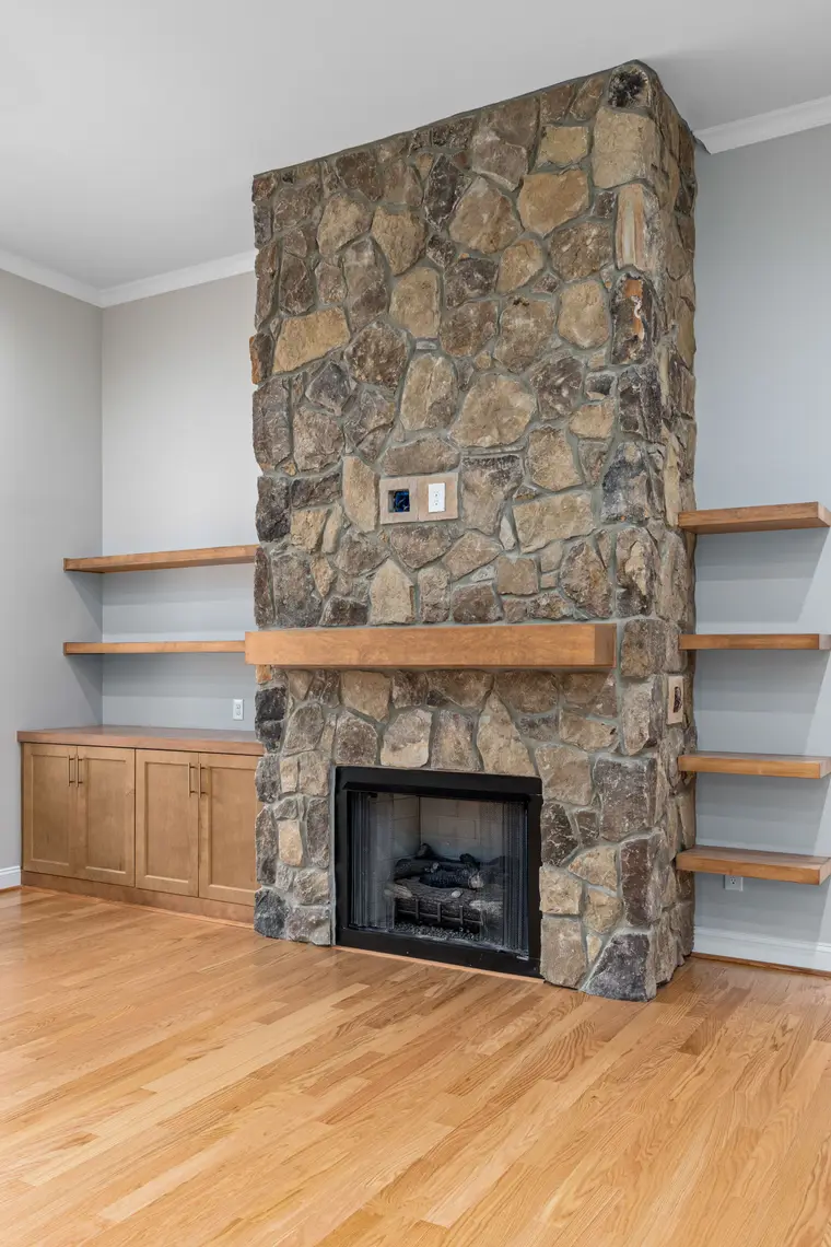 Modern hardwood flooring in a living room