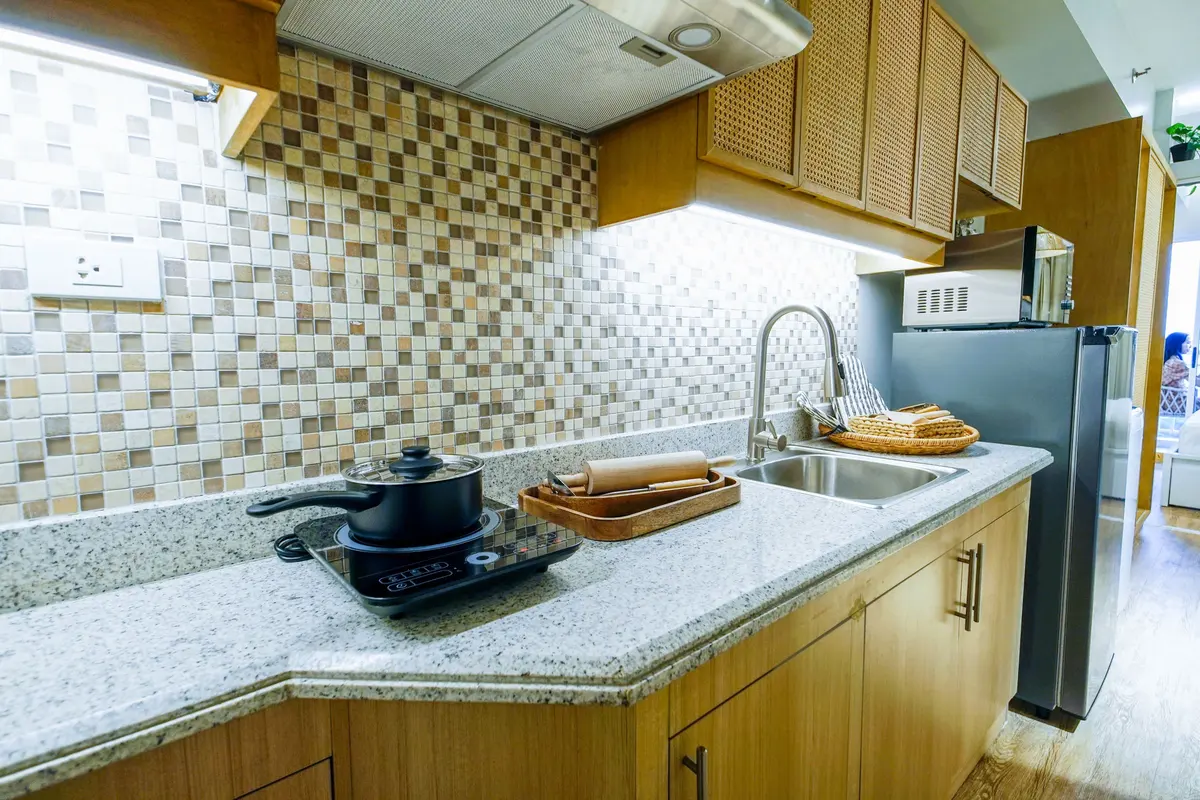 A kitchen countertop