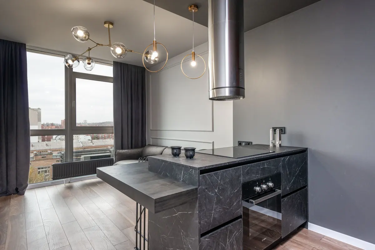 A kitchen countertop