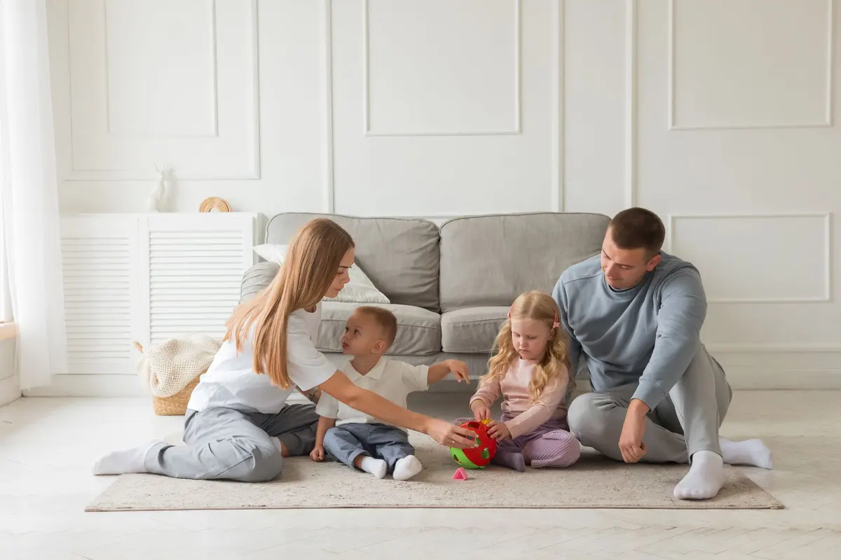 Flooring in a family home in a living room
