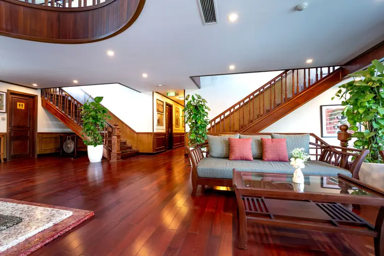 Spacious stair treads and trim in a stairs